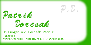 patrik dorcsak business card